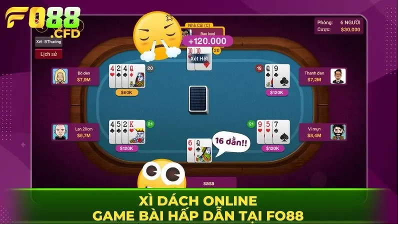 Xì dách online - tựa game bài hấp dẫn tại FO88